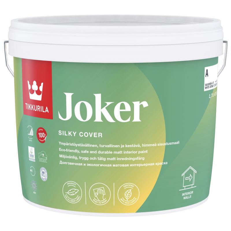 Краска для стен и потолков Tikkurila Джокер цвет белый 2.7 л