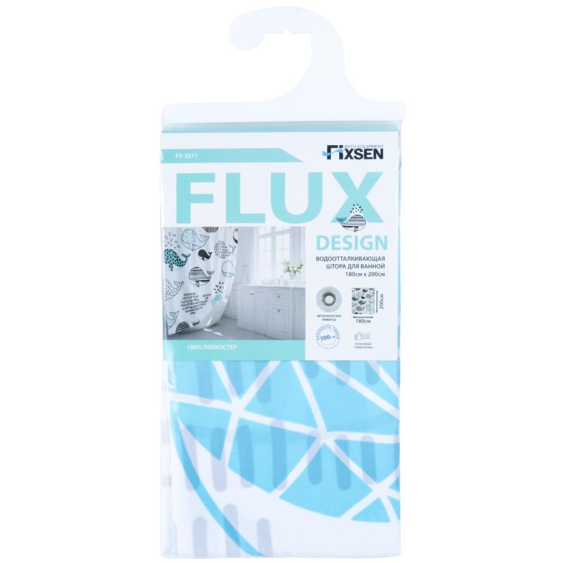 Штора для ванной Fixsen Flux 180x200 см полиэстер цвет белый
