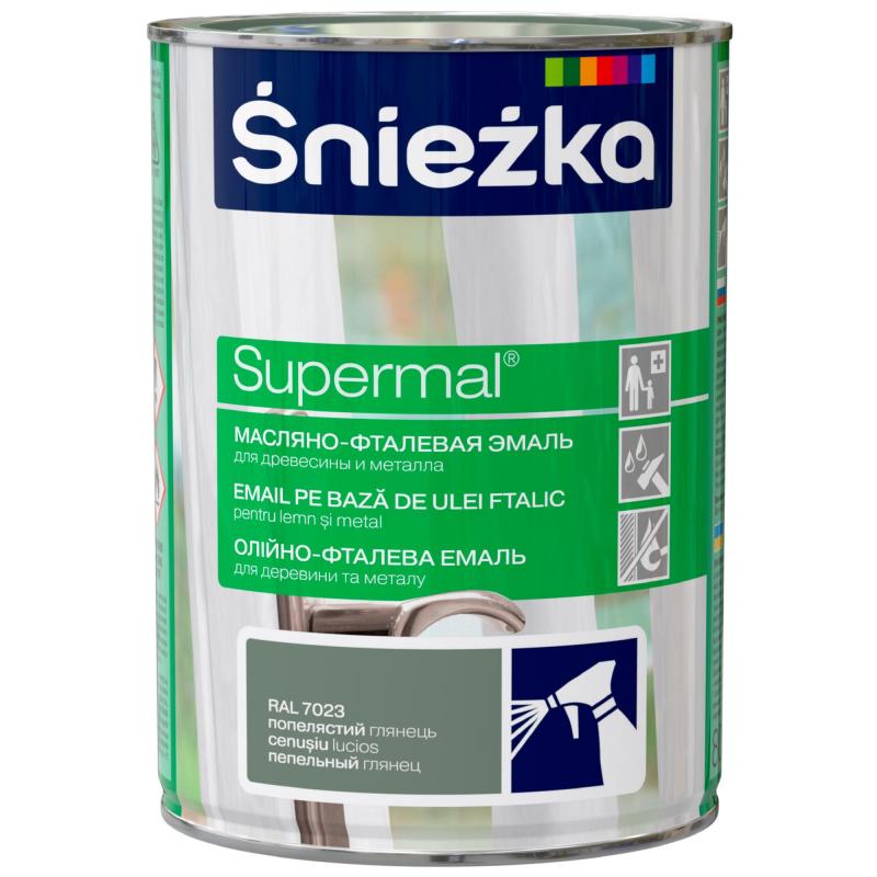 Эмаль Sniezka Supermal жылтыр күл түсті 0.8 л