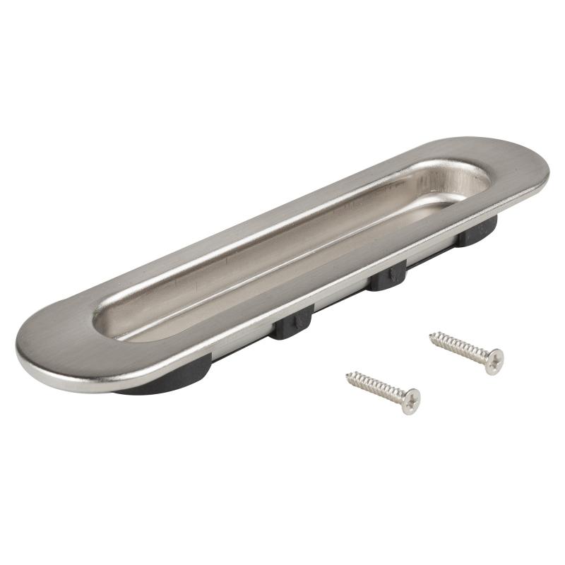 Ручка мебельная для шкафа купе 152 мм металл/пластик цвет никель