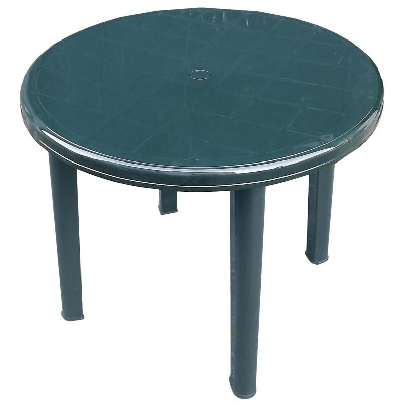 Стол садовый круглый 85.5x85.5х71.5 см пластик зеленый