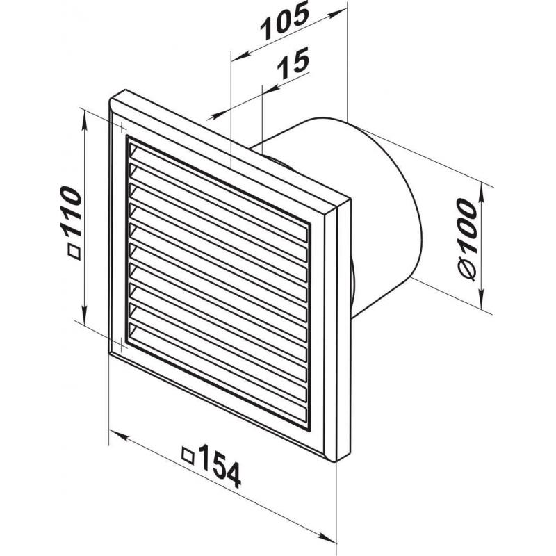 Вентилятор осевой вытяжной Вентс D100 мм 34 дБ 95 м³/ч цвет белый