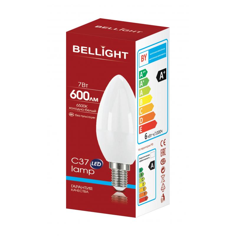 Лампа светодиодная Bellight E14 220-240 В 7 Вт свеча 600 лм холодный белый цвет света