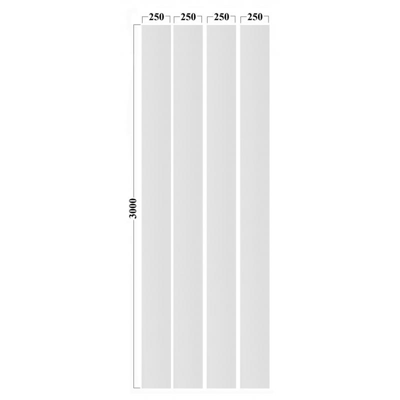 Стеновая панель ПВХ Белый матовый 3000x250х5 мм 0.75 м²
