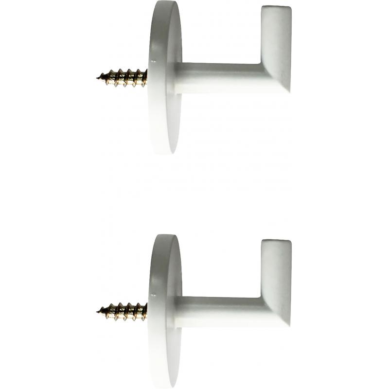 Крючок для штор Inspire, 3 см, металл, цвет белый, 2 шт.