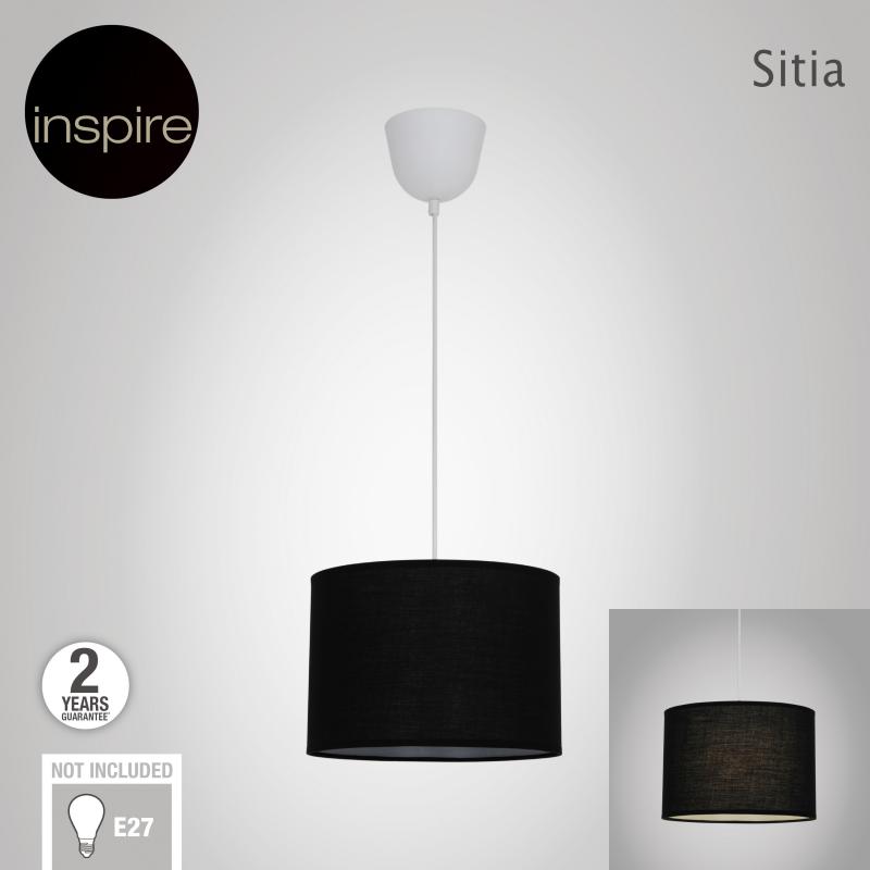 Жарықшам аспалы Inspire Sitia D28 1 шам 2.3 м² түсі қара