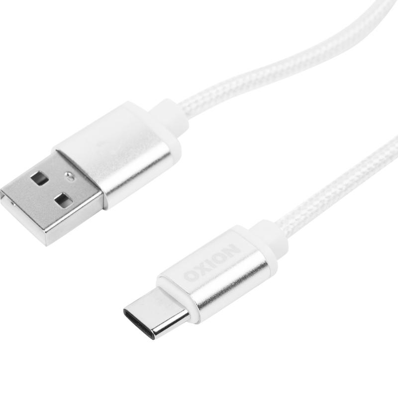 Кабель Oxion USB-Type-C 1.3 м 2 A түсі ақ