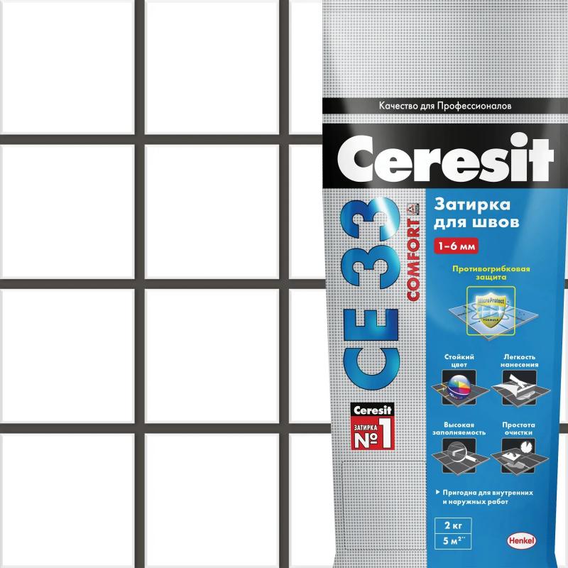 Затирка цементная Ceresit Comfort CE 33 цвет черный 2 кг