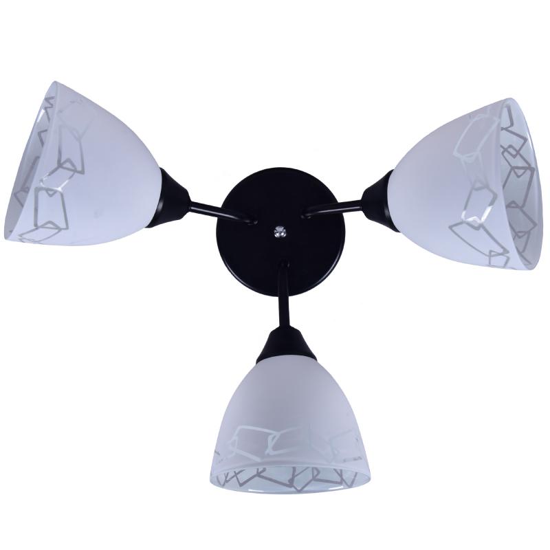 Люстра потолочная Вьюнок КС30091/3C, 3 лампы, 9 м², цвет чёрный