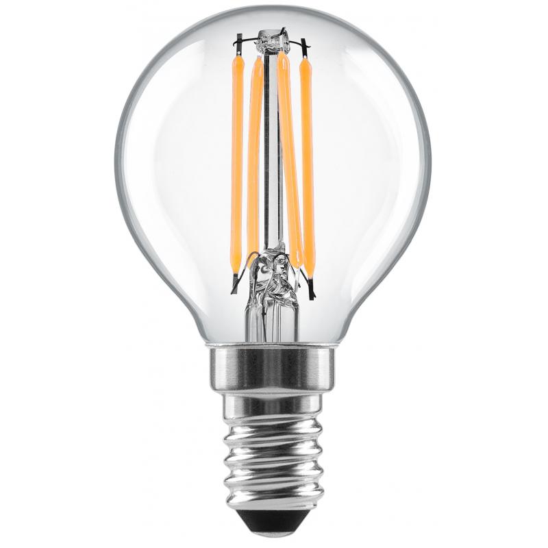 Лампа светодиодная Lexman E14 220-240 В 4 Вт шар прозрачная 400 лм теплый белый свет