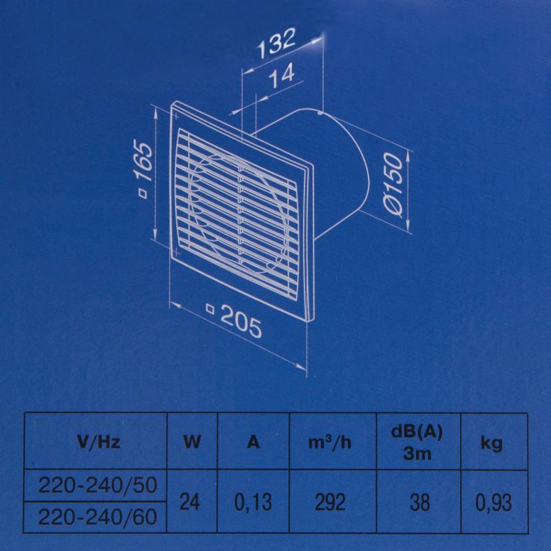 Вентилятор осевой вытяжной Вентс СВ D150 мм 38 дБ 292 м³/ч цвет белый