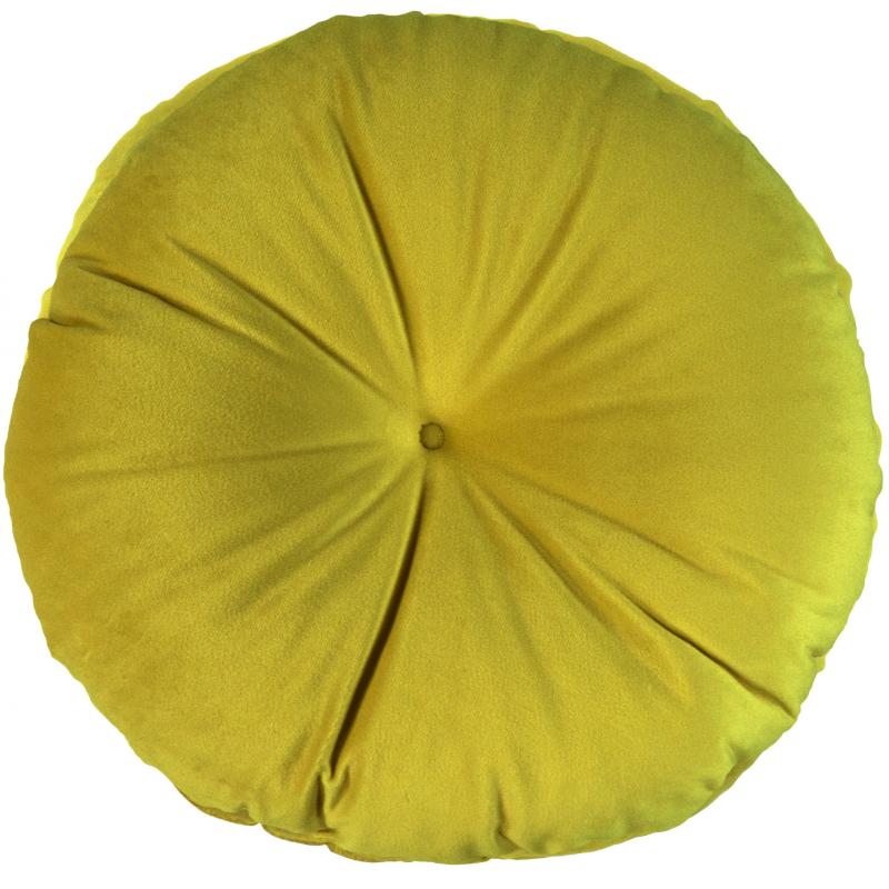 Подушка Бархат ø37 см цвет желтый
