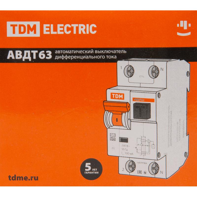 Дифференциалды автомат Tdm Electric АВДТ-63 1P N C32 A 30 мА 6 кА A SQ0202-0005
