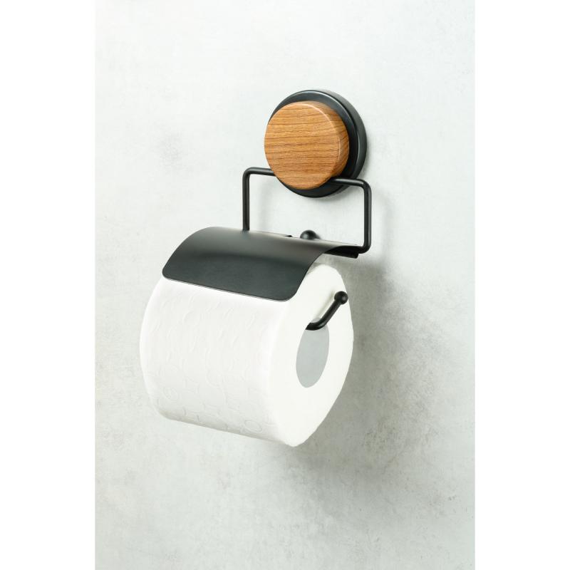 Держатель для туалетной бумаги Fixsen Magic Wood с крышкой цвет черный