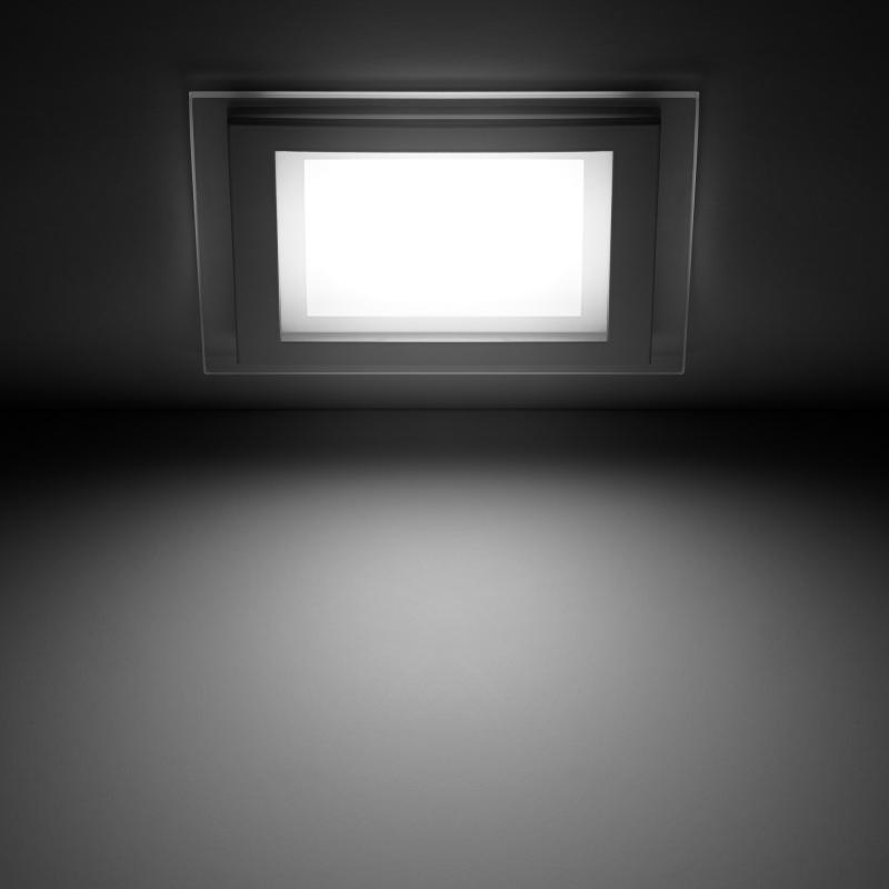 Светильник встраиваемый светодиодный квадратный Gauss 12 Вт, стекло, свет нейтральный
