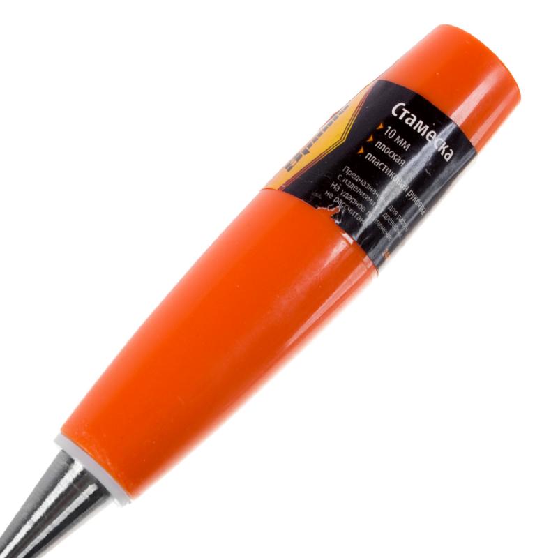 Стамеска плоская Sparta 10 мм с пластиковой ручкой