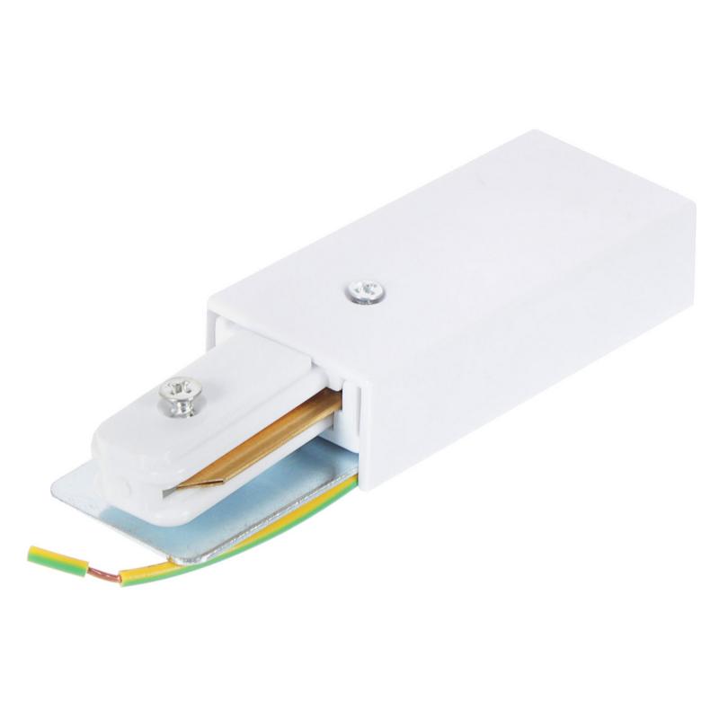 Коннектор для подключения трекового шинопровода к сети через кабель цвет белый
