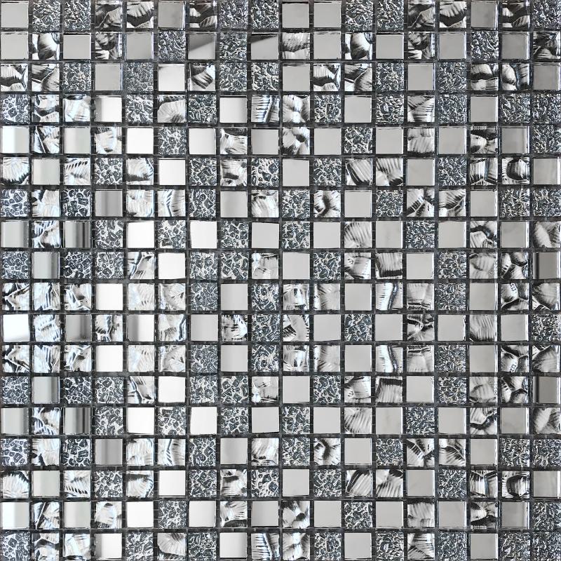 Мозаика стеклянная Artens Silver 29.7x29.7 см цвет серый