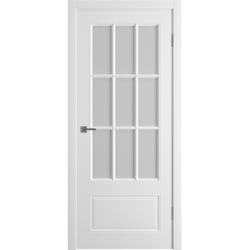 Дверь межкомнатная остекленная Эрика 80х200 см эмаль цвет белый