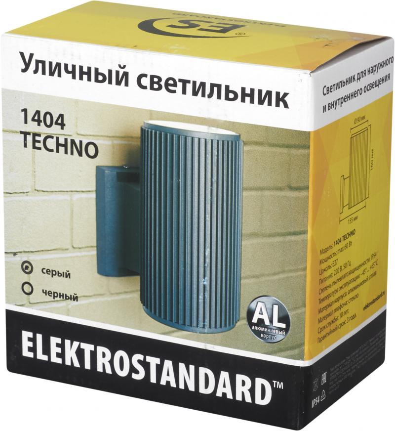 Настенный светильник уличный Elektrostandard "Techno" 1404, 1xE27x60 Вт, 26 см, цвет серый
