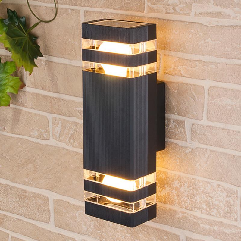 Настенный светильник уличный Elektrostandard "Techno" 1449, 2xE27x60 Вт, цвет чёрный