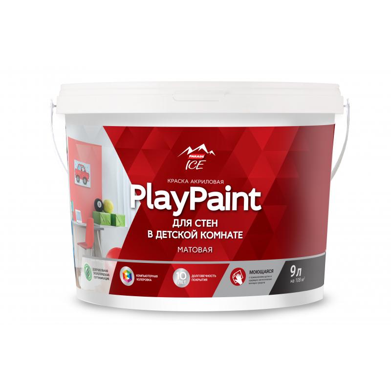 Краска для стен и потолков Parade Diy PlayPaint матовая прозрачная база C 9 л
