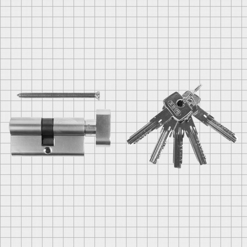 Цилиндр Standers TTBL1-3030NBNS, 30x30 мм, ключ/вертушка, цвет никель