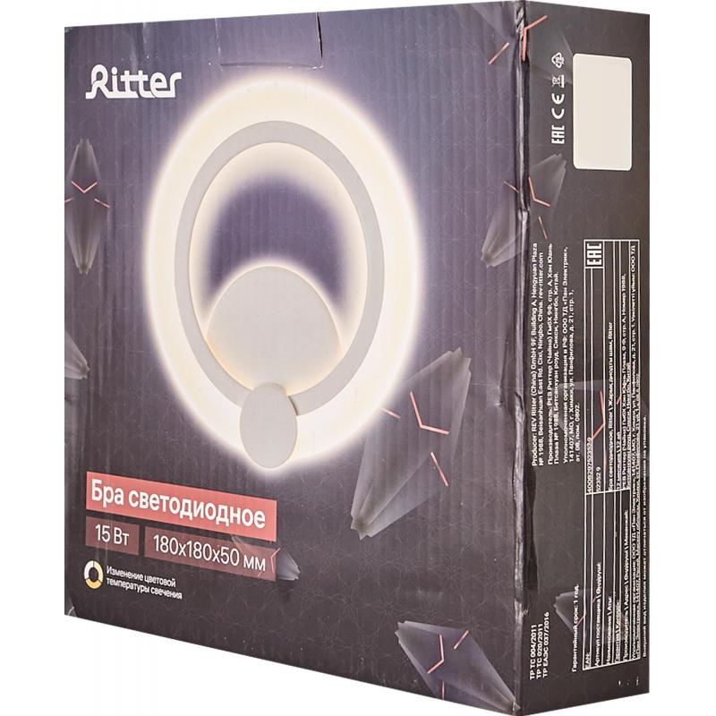 Настенный светильник светодиодный бра Ritter Rieti 52352 9 15 Вт 5 м² изменение оттенков белого света цвет белый