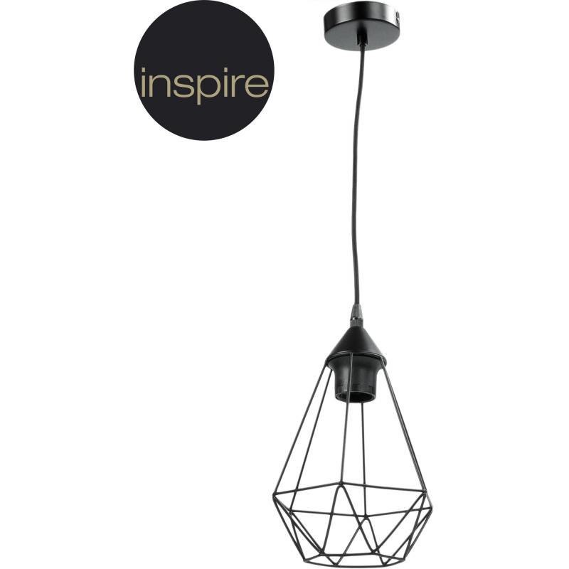 Светильник подвесной Inspire Byron 1 лампа E27x60 Вт, диаметр 16 см, металл, цвет чёрный