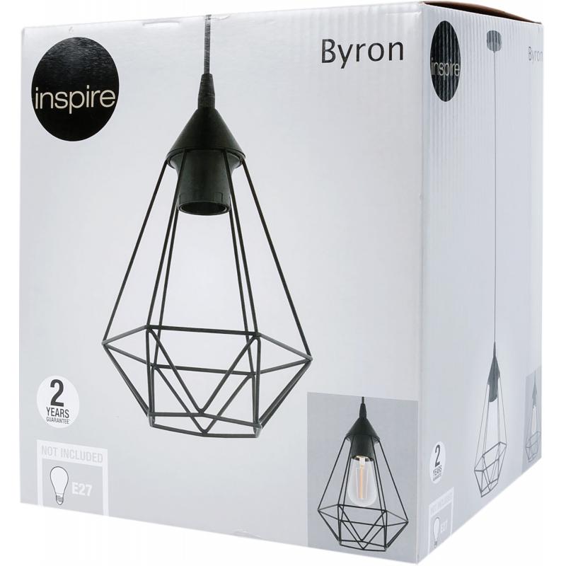 Жарықшам аспалы Inspire Byron 1 шам E27Х60 Вт, диаметр 16 см, металл, түсі қара