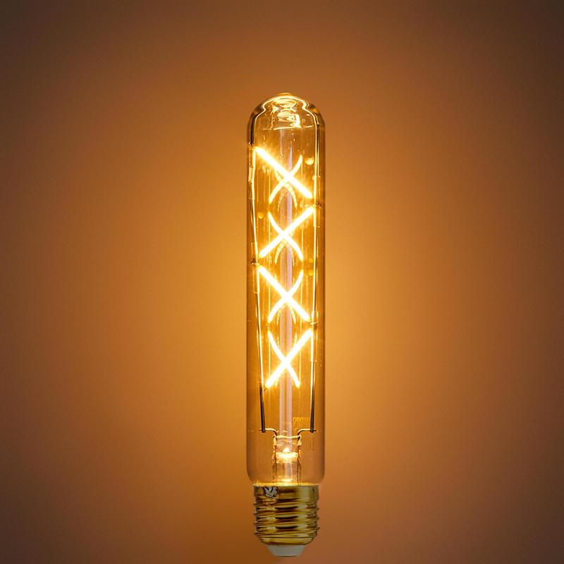 Лампа светодиодная Lexman E27 220-240 В 4 Вт цилиндр золотистая 400 лм теплый белый свет