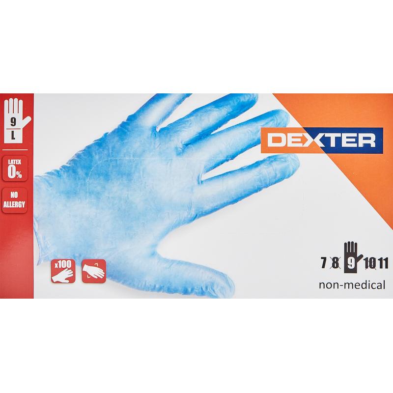 Перчатки нитриловые Dexter размер 9/L одноразовые, 100 штук