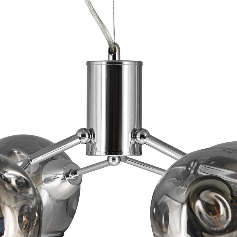 Люстра подвесная Lamplandia Nemo L1238-6, 6 ламп, 18 м², цвет серый/серебристый