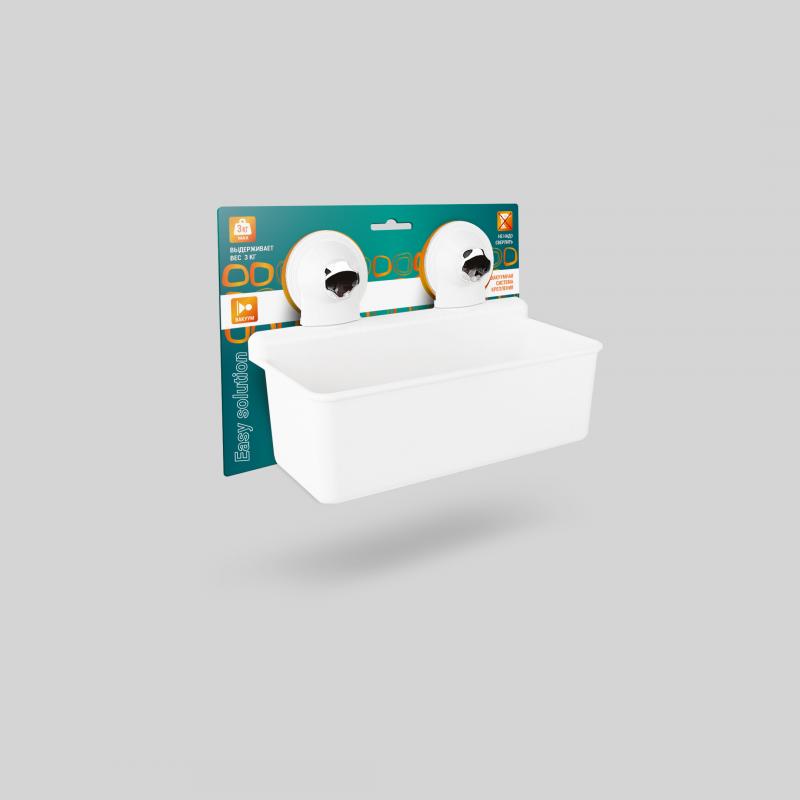 Ваннаға арналған сөре Fest Easy Solution пластик 21x15.2 см түсі ақ хром