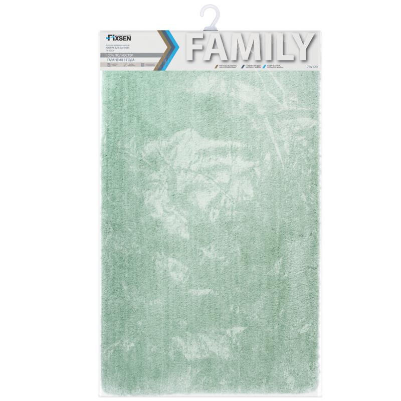 Коврик для ванной Fixsen Family 120x70 см цвет зелёный