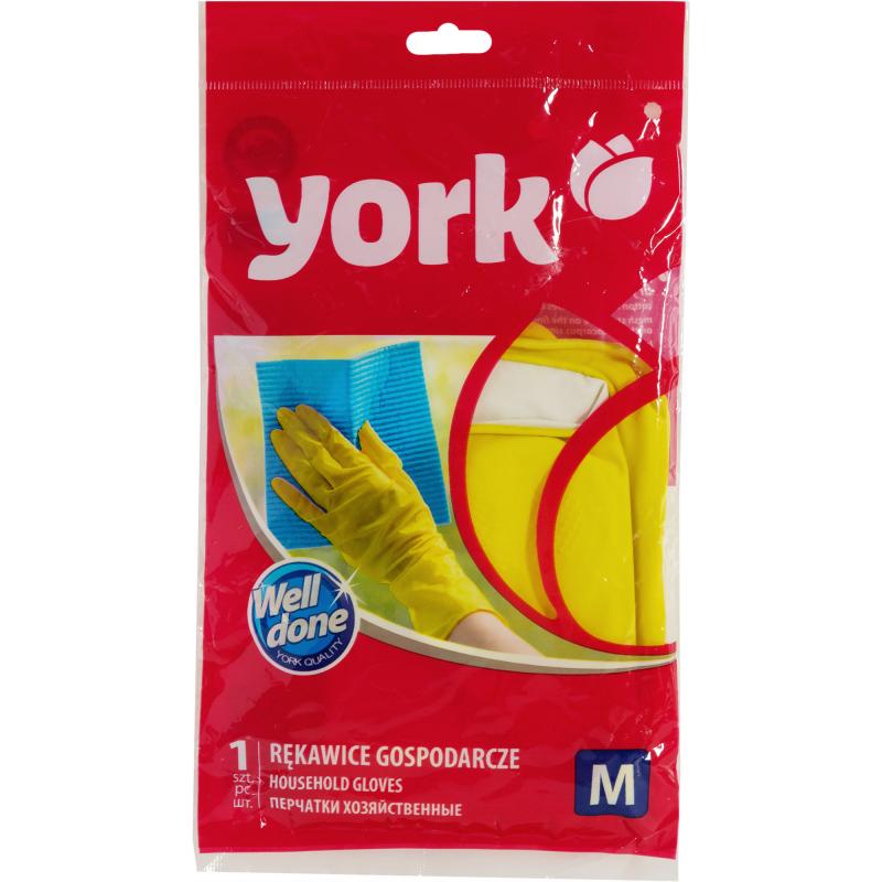 Перчатки латексные с хлопковым напылением York размер M