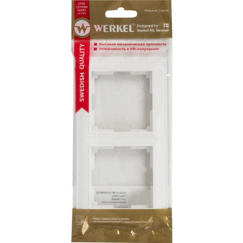 Рамка для розеток и выключателей Werkel Fiore 2 поста, цвет белый