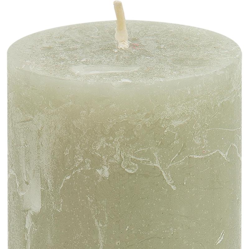 Свеча столбик Рустик светло-серая 16 см