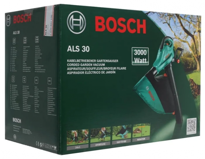 Воздуходувка-пылесос Bosch ALS 30, 3000 Вт