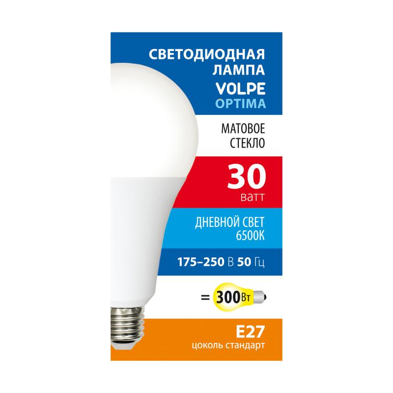 Лампа светодиодная Volpe E27 210-240 В 30 Вт груша матовая 3000 лм холодный белый свет