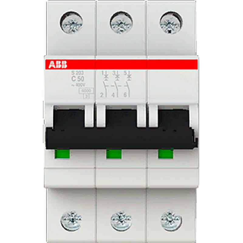 Автоматический выключатель ABB SH203L 3P C50 А 4.5 кА 2CDS243001R0504
