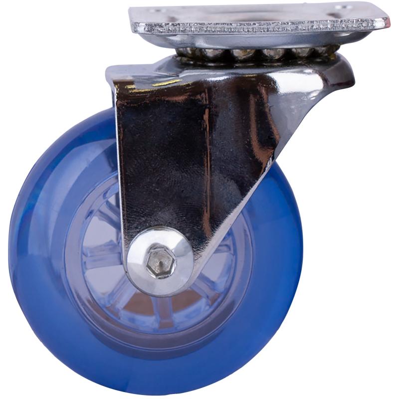 Колесо поворотное без тормоза с площадкой 50 мм максимальная нагрузка 30 кг цвет голубой