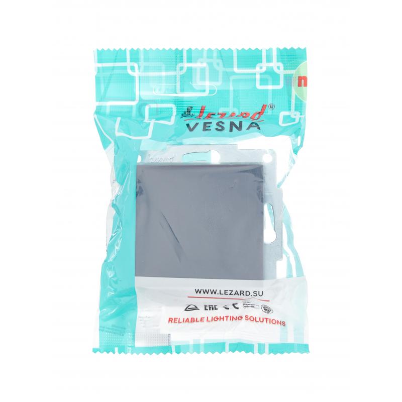 Выключатель накладной Lezard Vesna 742-3488-100 1 клавиша цвет графит
