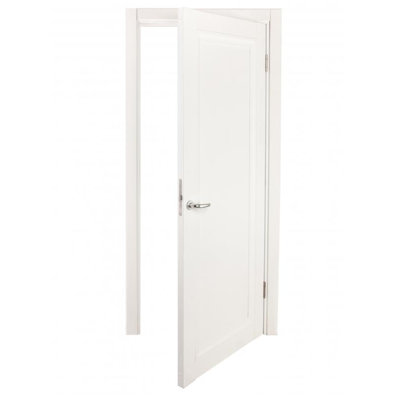 Дверь межкомнатная глухая Нобиле полипропилен ламинация цвет белый 60x200 см (с замком)