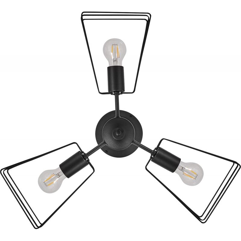 Люстра потолочная Vitaluce Ферро 3 лампы 9м² E27 цвет черный матовый
