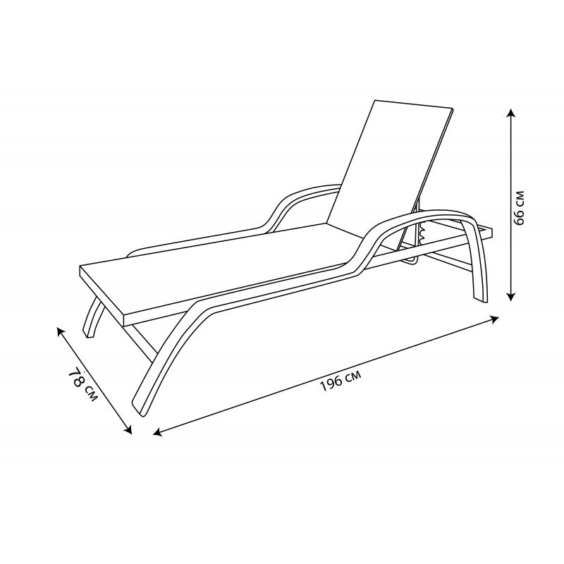 Шезлонг GreenGard Фиджи 196х77х35 см болат/полиротанг қоңыр