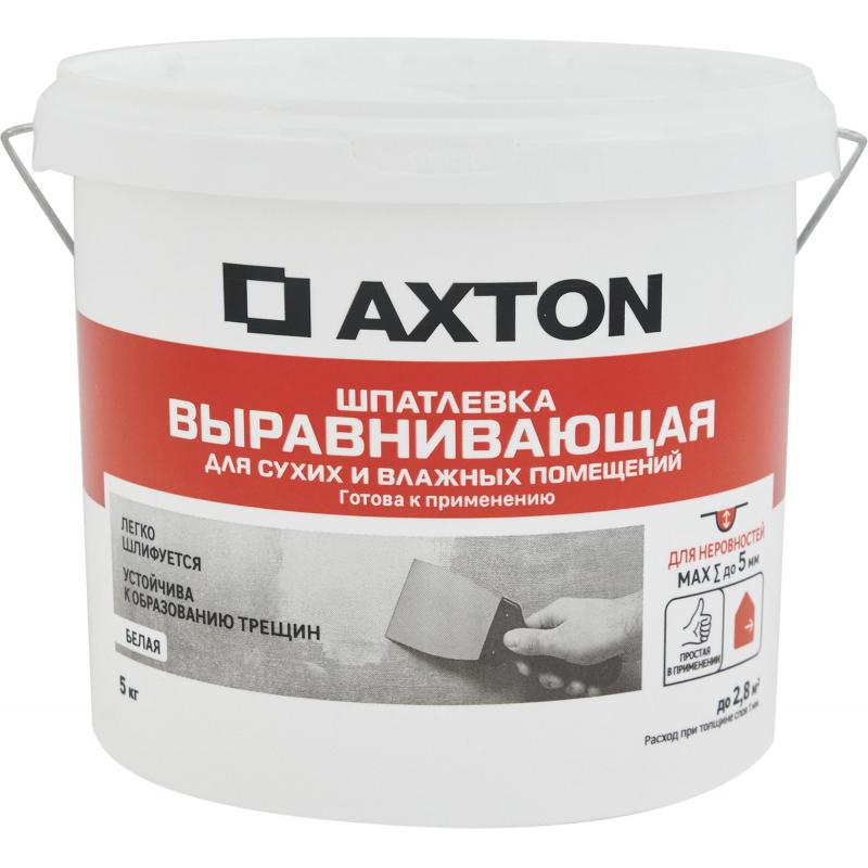 Шпатлевка Axton выравнивающая для сухих и влажных помещений цвет белый 5 кг