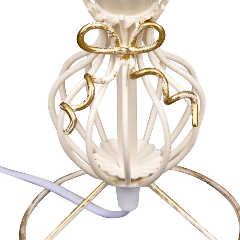 Основание настольной лампы Vitaluce Мелодия 1 лампа 3м² Е14 цвет бело-бежевый матовый с золотом