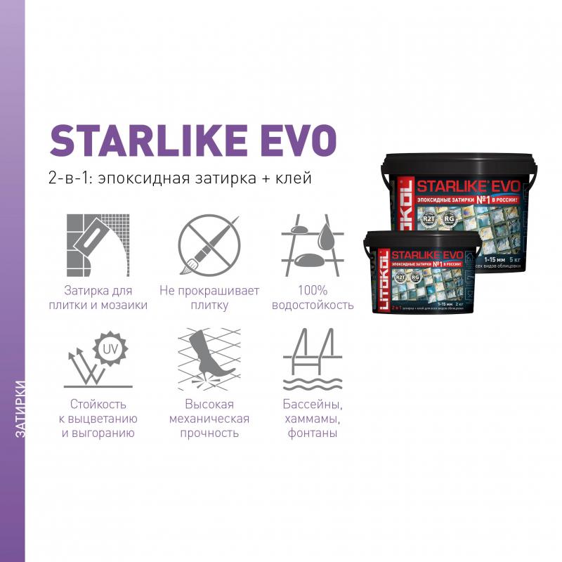 Затирка эпоксидная Litokol Starlike Evo S.110 цвет серый жемчуг 2 кг