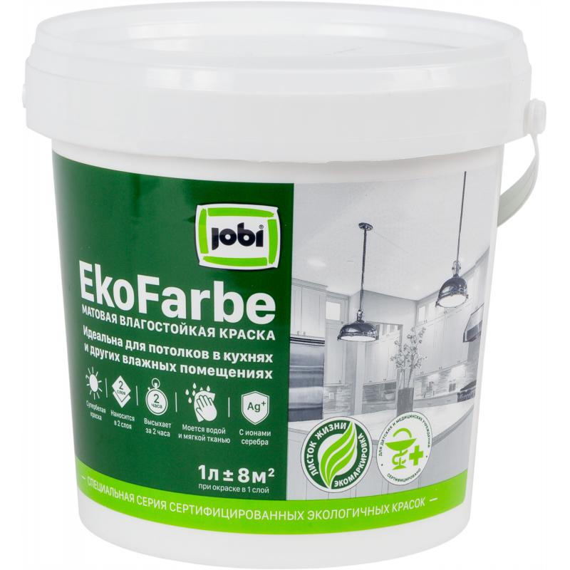 Краска для кухни и ванной Jobi «Ekofarbe» цвет белый 1 л